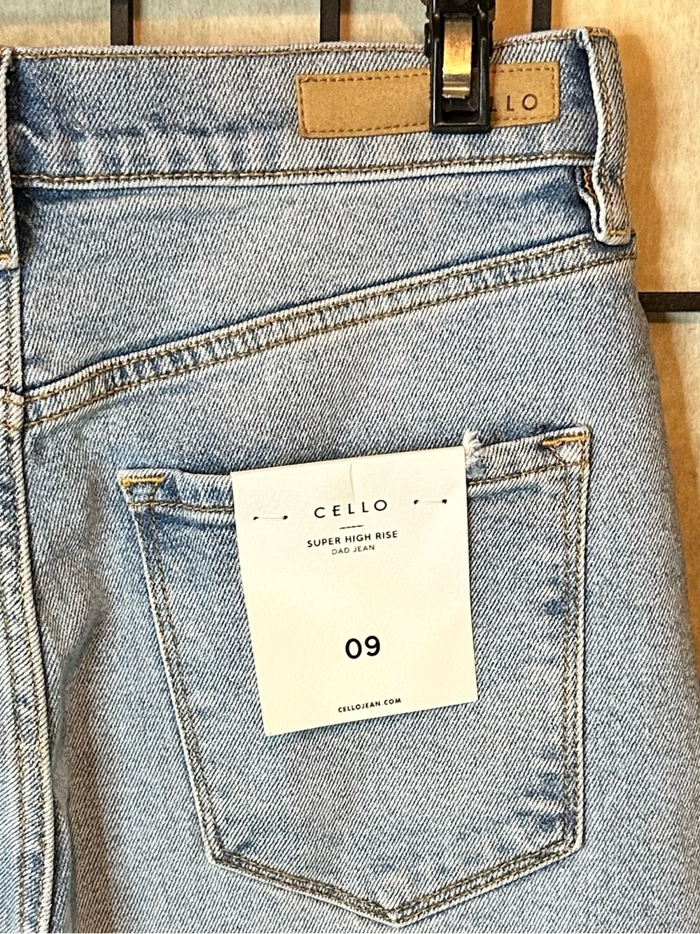 CELLO Super High-Rise Straight Leg Dad Jean - Light Blue - Picture 7 of 7